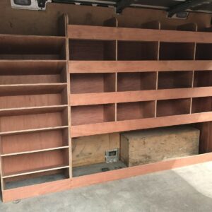 VW Crafter Van Shelving Racking SWB Plywood System Case Storage Unit