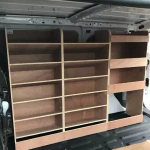 2014 - 2023 Ford Transit Connect LWB Plywood Van Shelving Racking System Case Storage With Twin Service Case